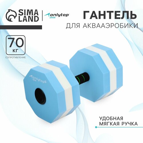 Гантель для аквааэробики гексагональная 27 х 16 х 16 см, цвет голубой