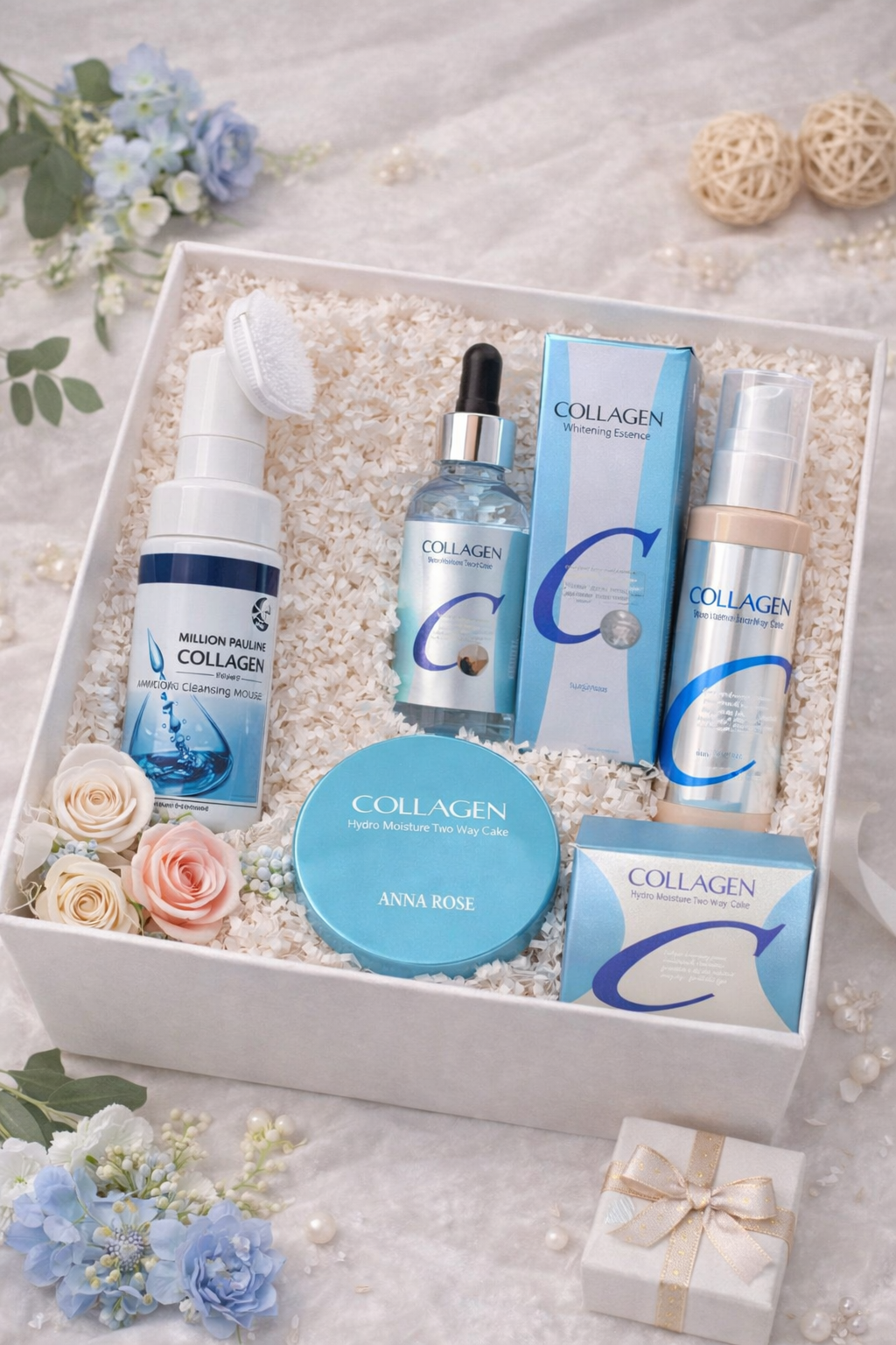 Набор косметика Collagen 4 в 1 для ухода за лицом подарочный бьюти бокс