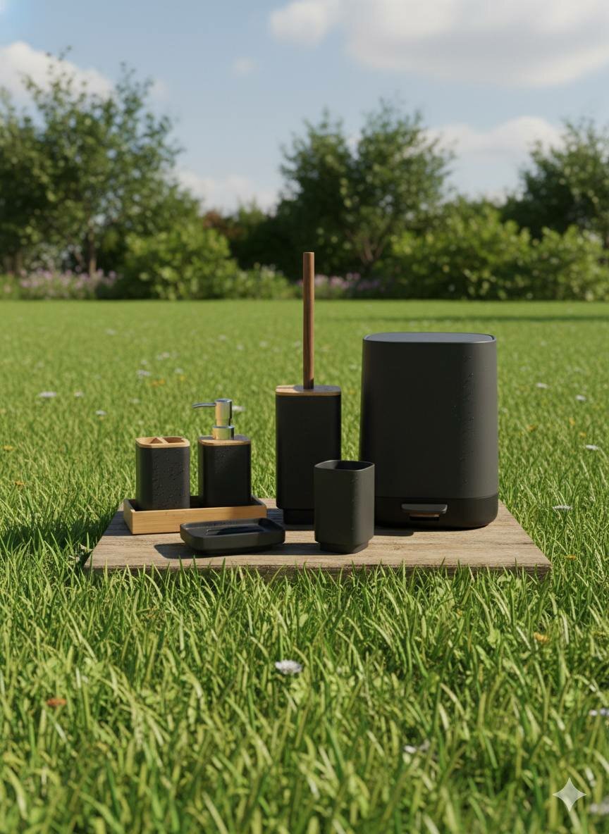 Набор аксессуаров для ванной комнаты элегантный и современный вид! — фото 1