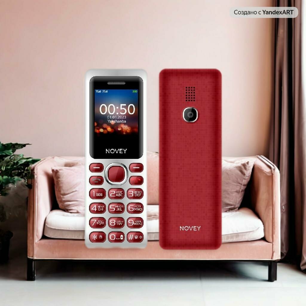 Мобильный телефон NOVEY M050 Red, красный - кнопочный телефон