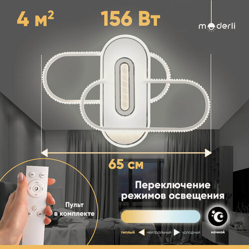 Изображение товара Светодиодный потолочный светильник с пультом Moderli V2920-WCL Abel