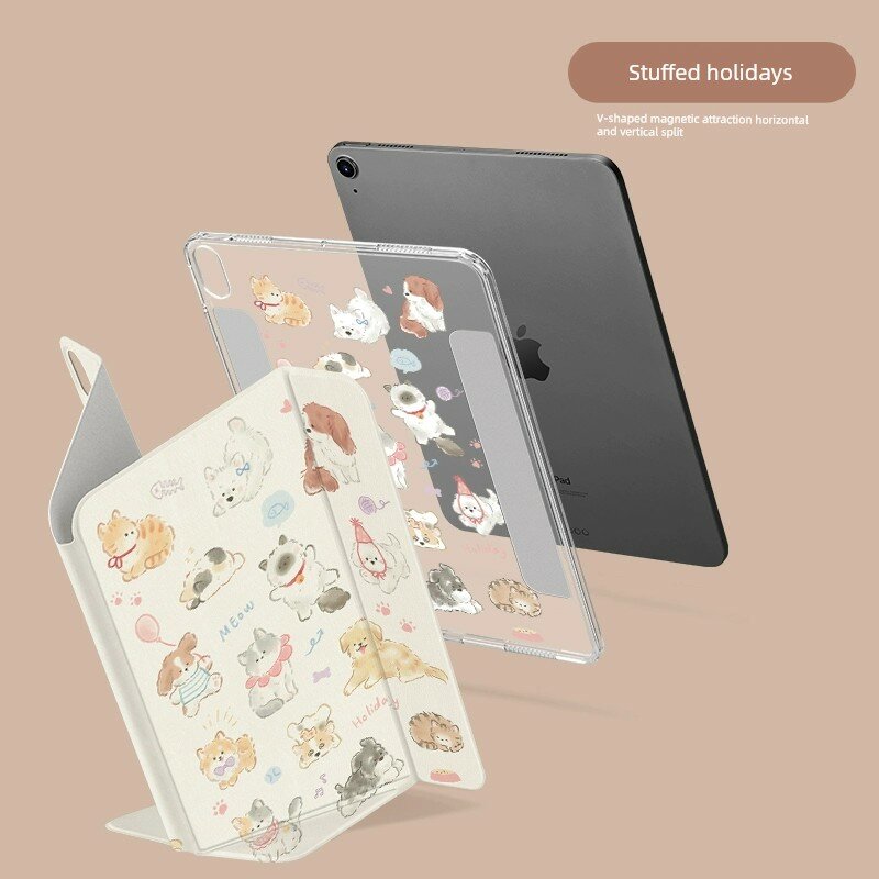 IPad Air 7 2025 11-дюймовый В-образный раздельный магнитный акриловый чехол для iPad Air с функцией стойки