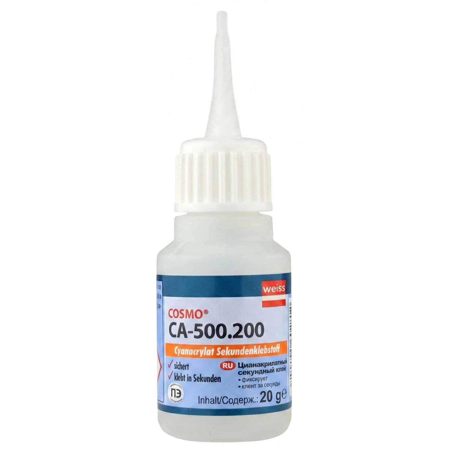 Cosmofen Клей Cosmofen CA-500.200 универсальный 20 г цианоакрилатный секундный