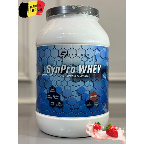 Протеин. Syntech Nutrition SynPro Whey (Изолят сывороточного белка) 2040 г. Вкус: клубника