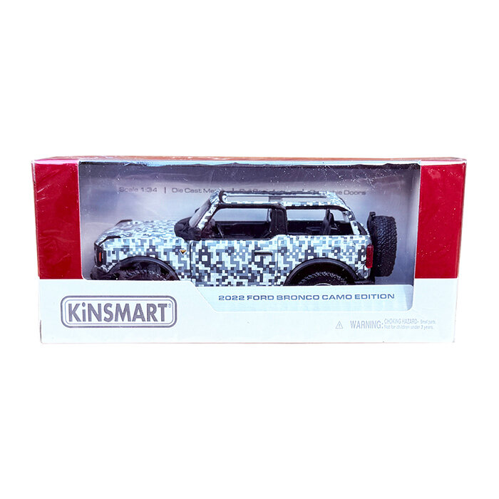 Машинка Kinsmart Ford Bronco Camo Edition 2022, 1:34, серый, арт. KT5445W/3