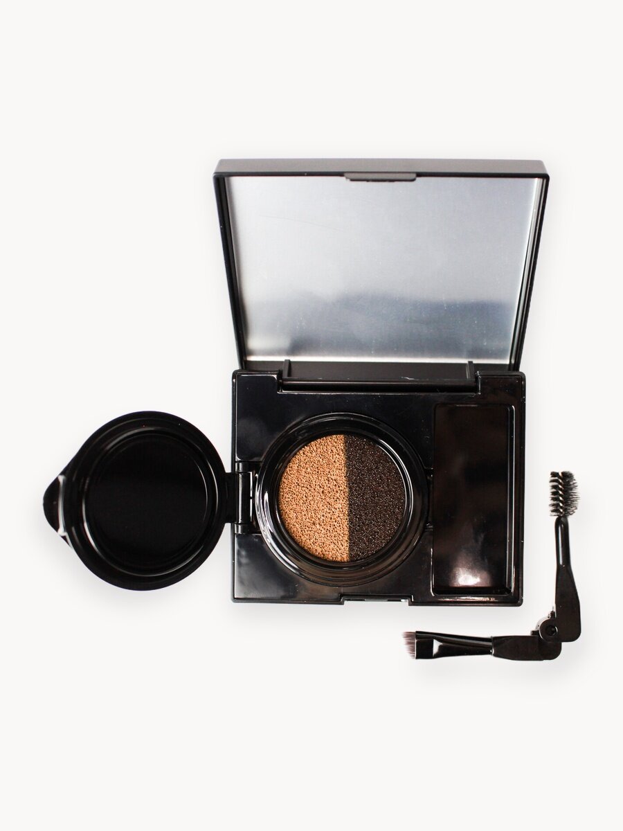 Кушон для бровей Sparcli, крем-кушон двухцветный, серый, 2 оттенка