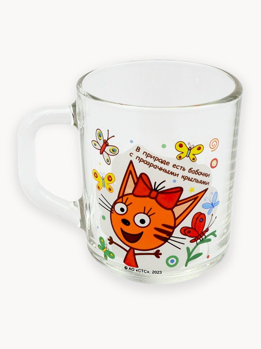 Кружка детская в подарочной упаковке ND Play / Три кота, Интересные факты (мал, 230 мл, стекло)