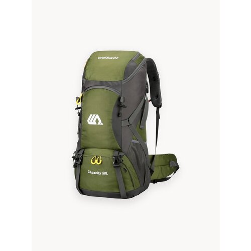 Трекинговый туристический рюкзак Weikani из водонепроницаемой ткани для путешествий, походов, кемпинга 50 литров цвет зеленый