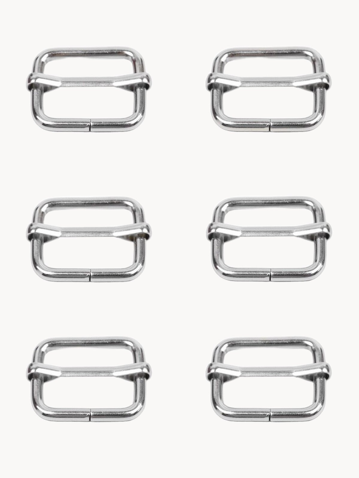 Пряжка - рамка 25 мм (Упаковка 6 штук). Цвет: Никель