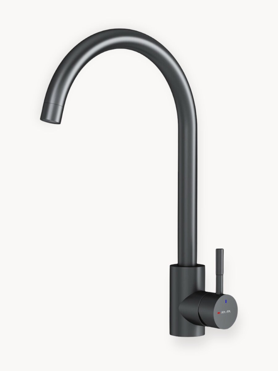 Смеситель для кухни AM.PM X-Joy S с С- изливом, высокий , черный