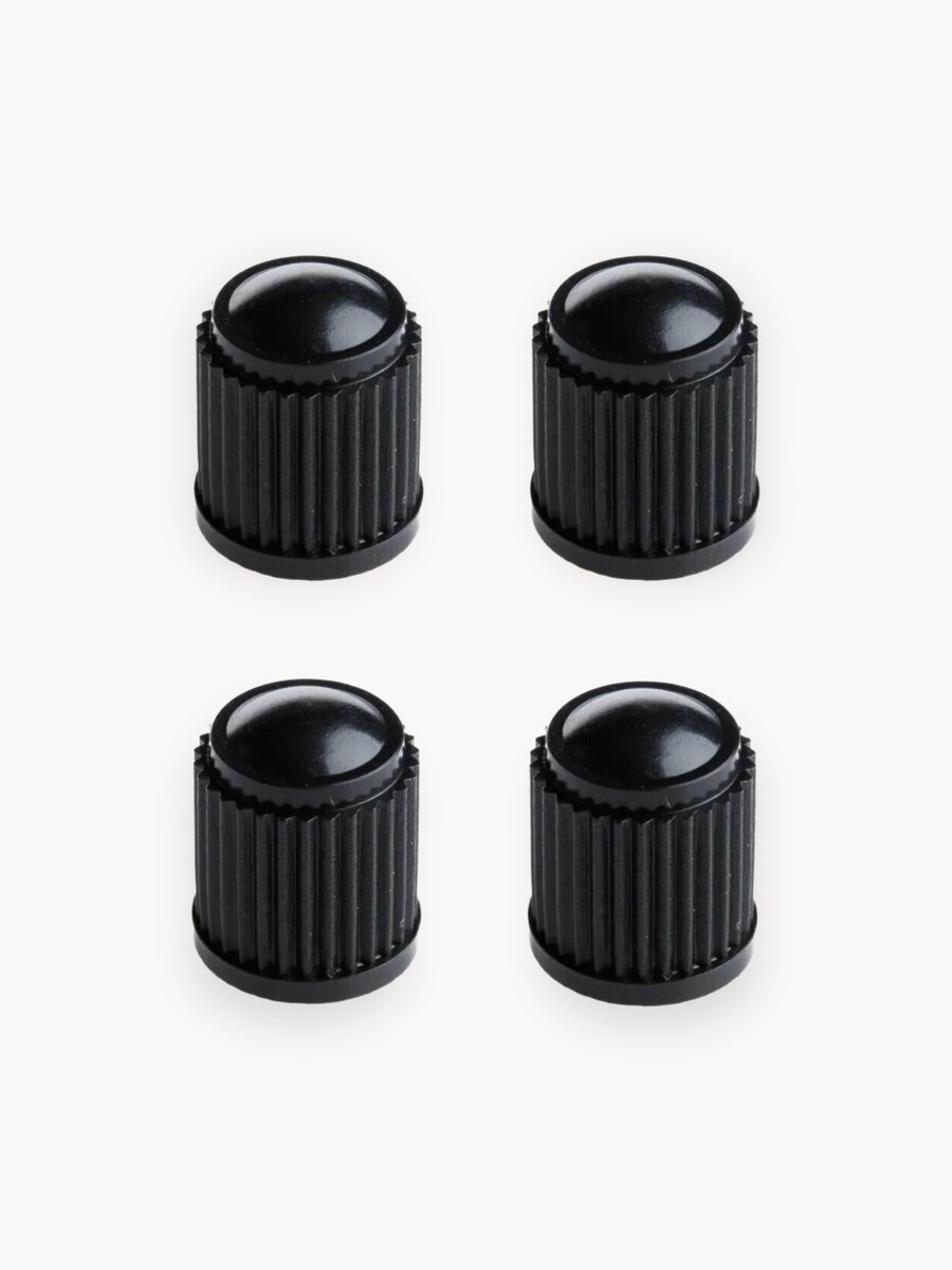 Набор черных пластиковых колпачков для ниппеля колеса (4 шт.)