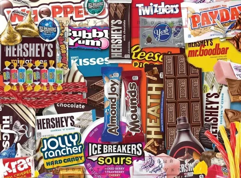 Головоломка 1000 деталей для взрослых, Сладкий коллаж Hershey's, сложная головоломка, качественный картон, Рождественский подарок, идеальный выбор для развлечений в помещении 50x75cm