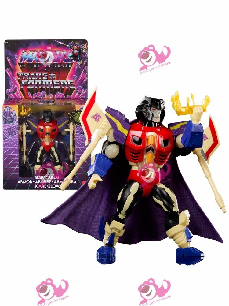 Игрушка Masters of Universe Origins & Transformers Action Figures, 5.5-Inch Articulated Collaboration Toys with 16 Points of Movement, Accessories and Mini Comic
