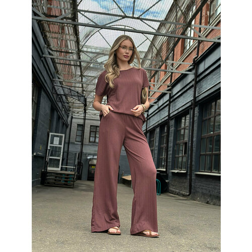 фото Пижама buy-tex.ru костюм женский, размер 46-48, коричневый