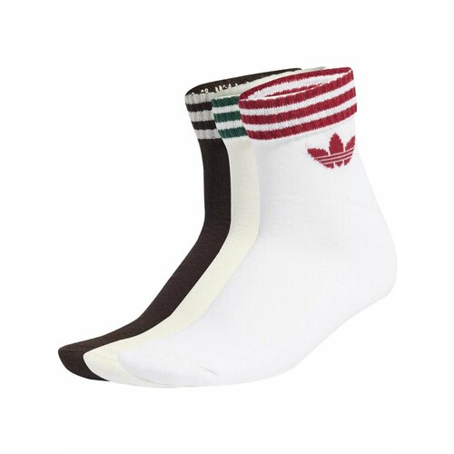 фото Носки adidas 3-stripes ankle socks 3p, комплект, 3 пары, размер m, белый, черный
