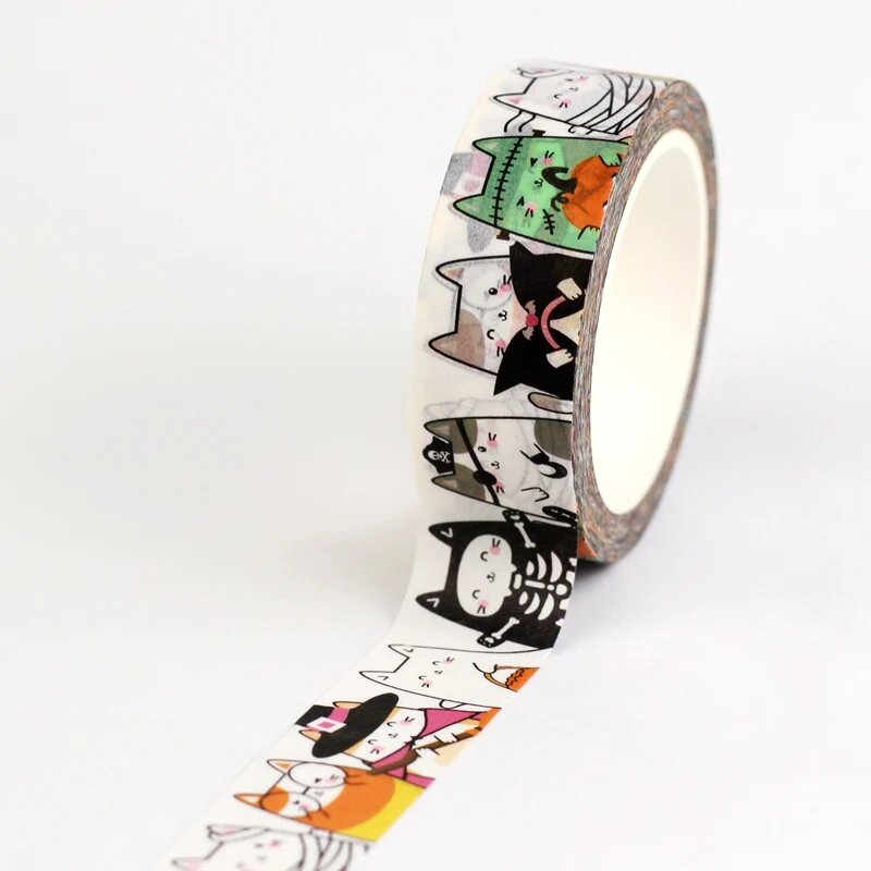 Декоративная лента washi tape с котами, NO.2055