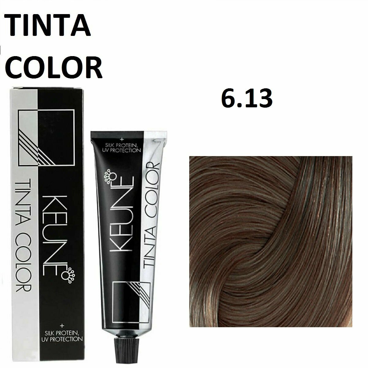 Keune Tinta Color 6.13 Перманентный краситель - Стойка краска для волос Темный Блонд Пепельно-Золотой 60 мл