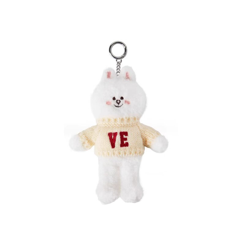 Плюшевая игрушка-брелок унисекс LINE FRIENDS Brown Bear Sweater Style, 16 см
