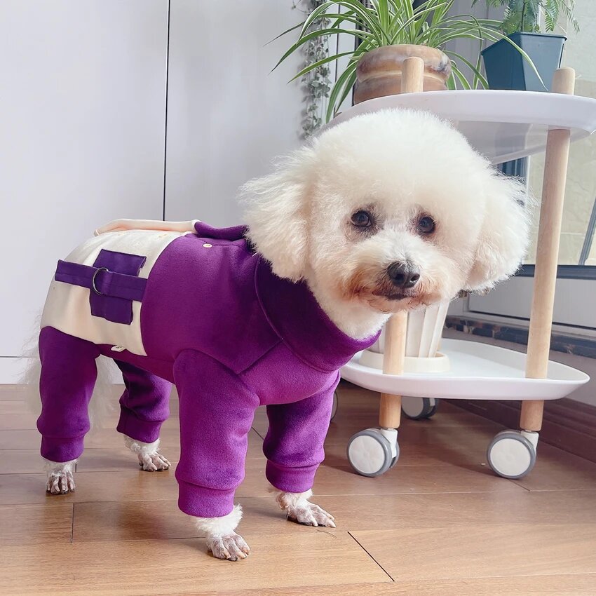 Флисовый комбинезон для собак, Размер 12, Purple