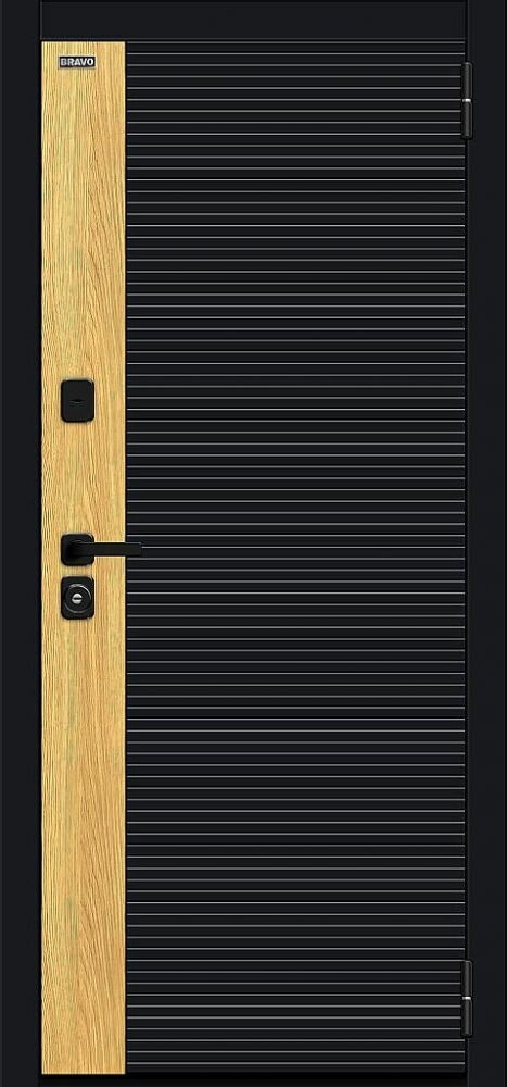 Входная Дверь Bravo Эво/SBlack Black Shell-Wotan Oak/White Silk 860x2050, Левое Открывание / Браво.