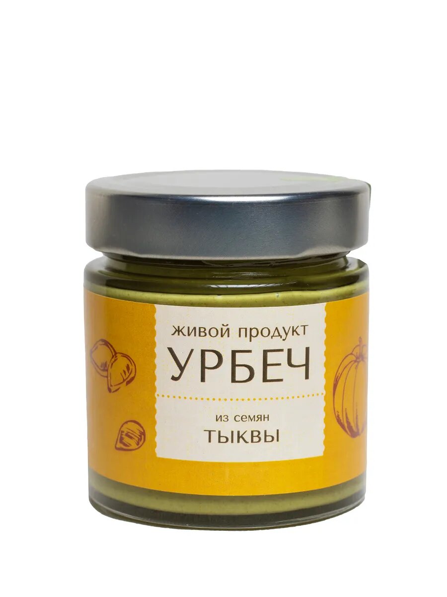 Урбеч из семян тыквы, без добавок 200 гр, Живой Продукт,(новый дизайн) — фото 1