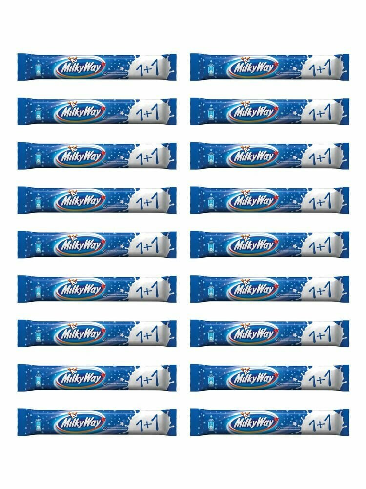 Milky Way Батончик шоколадный 1+1, 52 г, 18 шт