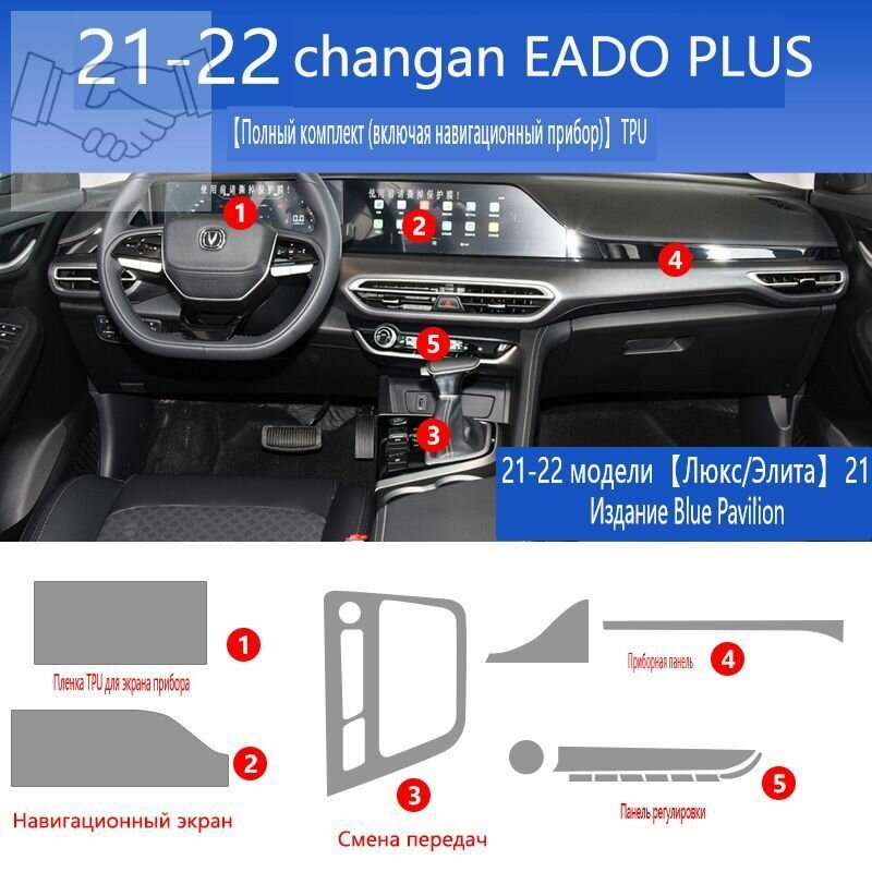 Changan EADO plus 2021 2022 защитная пленка тонировочная для автомобиля 1 комплект