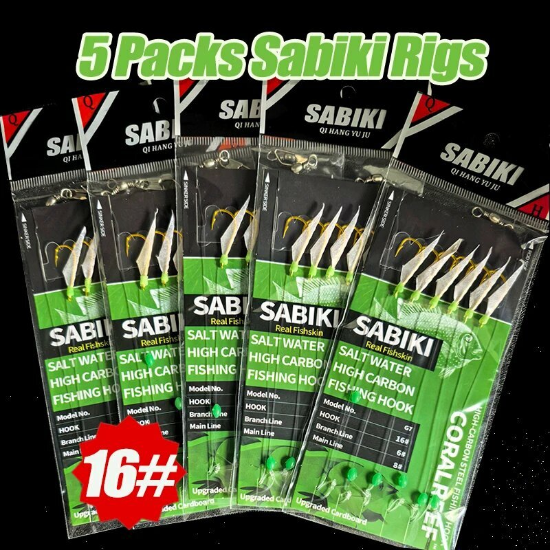 TAKBAS Сабики 5/10 упаковок с люминесцентными бусинами Size16 5Packs
