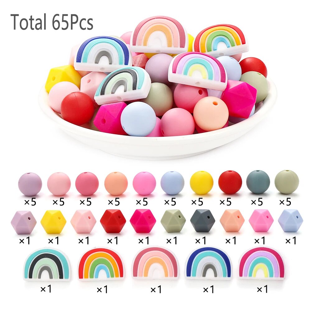 Силиконовые прорезыватели 65 шт. Mixed-65pcs