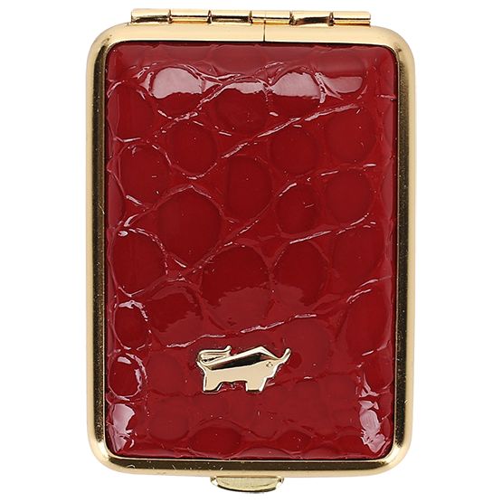 Таблетница маленькая на день Braun Buffel кроко из натуральной кожи, карманный органайзер для хранения таблеток, красный