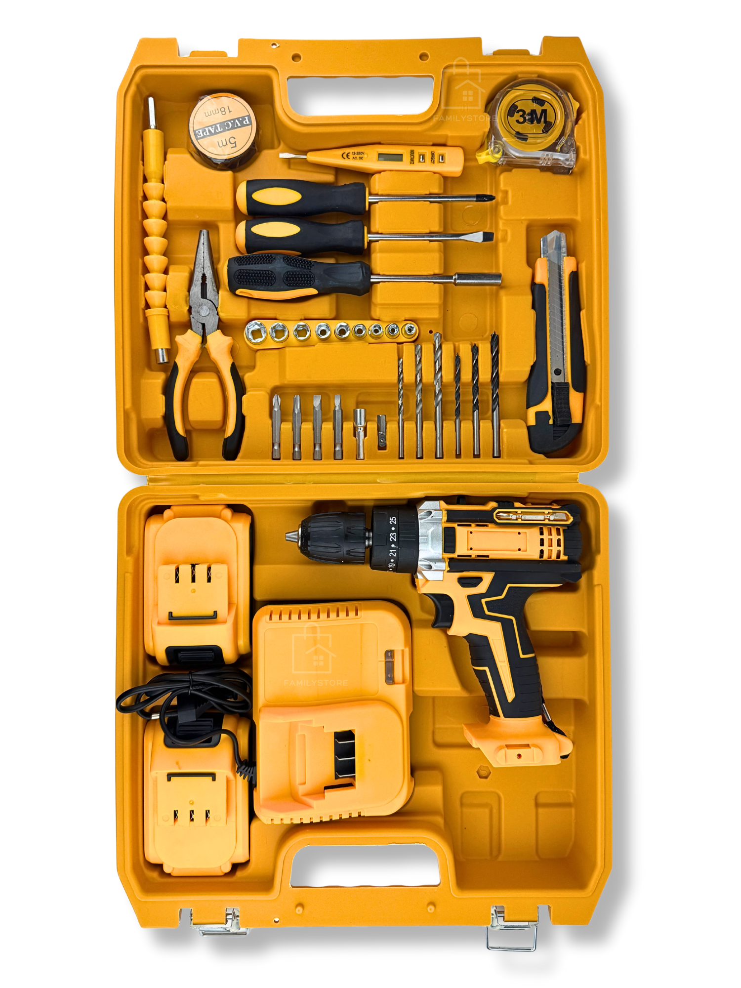 Мощная аккумуляторная дрель-шуруповерт DCD718 18V с набором инструментов