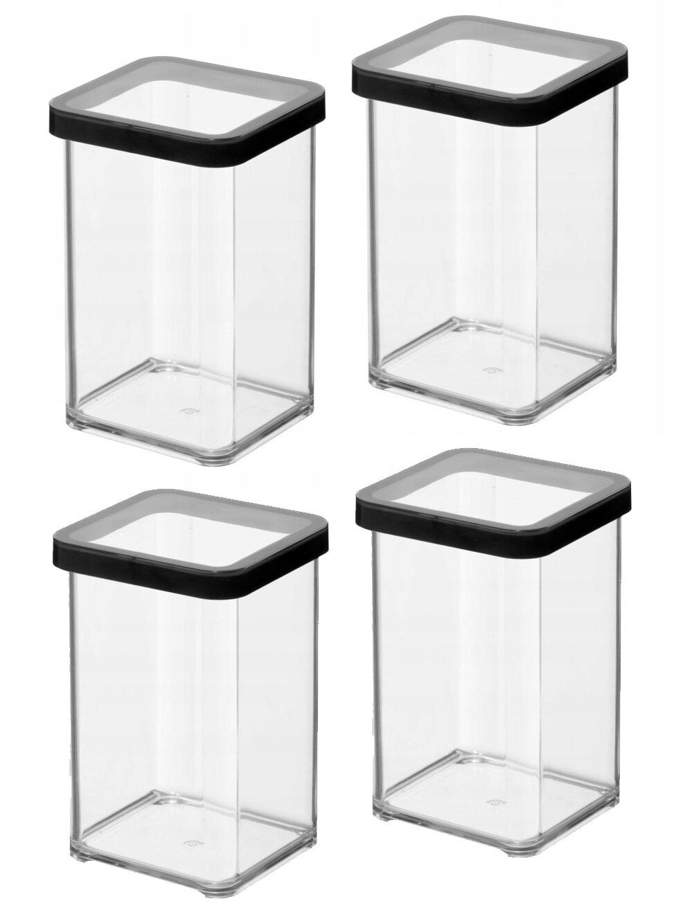 Набор контейнеров для хранения сыпучих продуктов на кухне круп муки сахара Rotho LOFT 1 литр 4 шт.