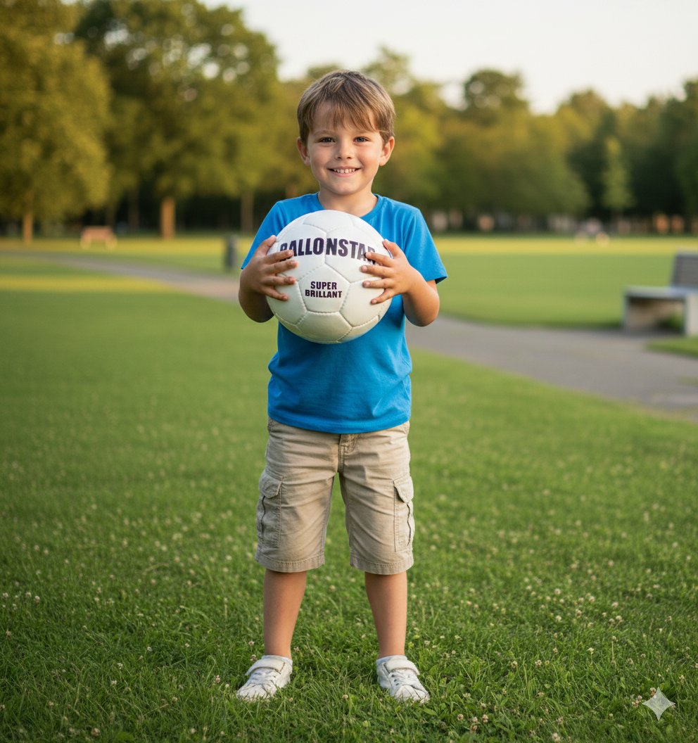 Футбольный мяч BALLONSTAR SUPER BRILLANT, белая кожа, 32 панели