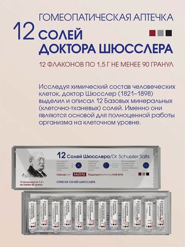 Изображение товара Набор Солей Шюсслера №12 Фитасинтекс , гомеопатический, 1 упаковка