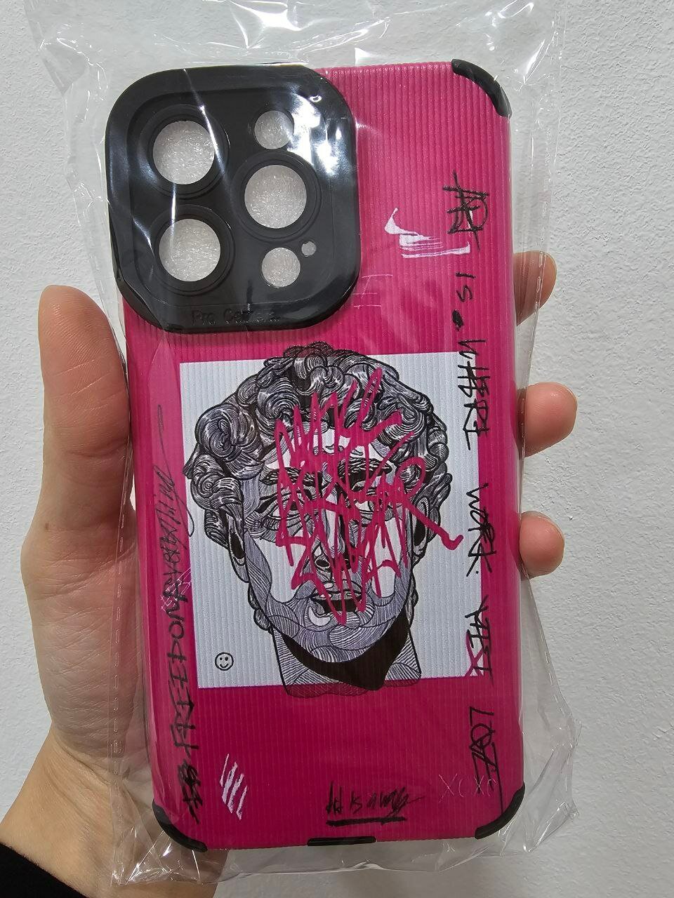 Чехол на iPhone 14 Pro Max "Soft Touch", силикон, матовый, ударопрочный, розовый, Давид — фото 1