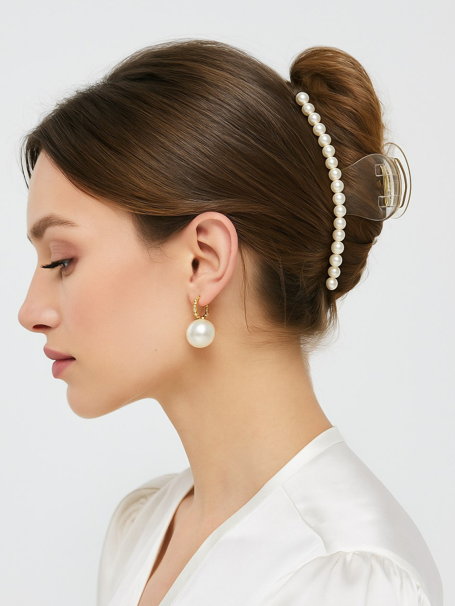 Женская заколка краб с жемчугом, аксессуары для волос из искусственного жемчуга, перламутровый зажим