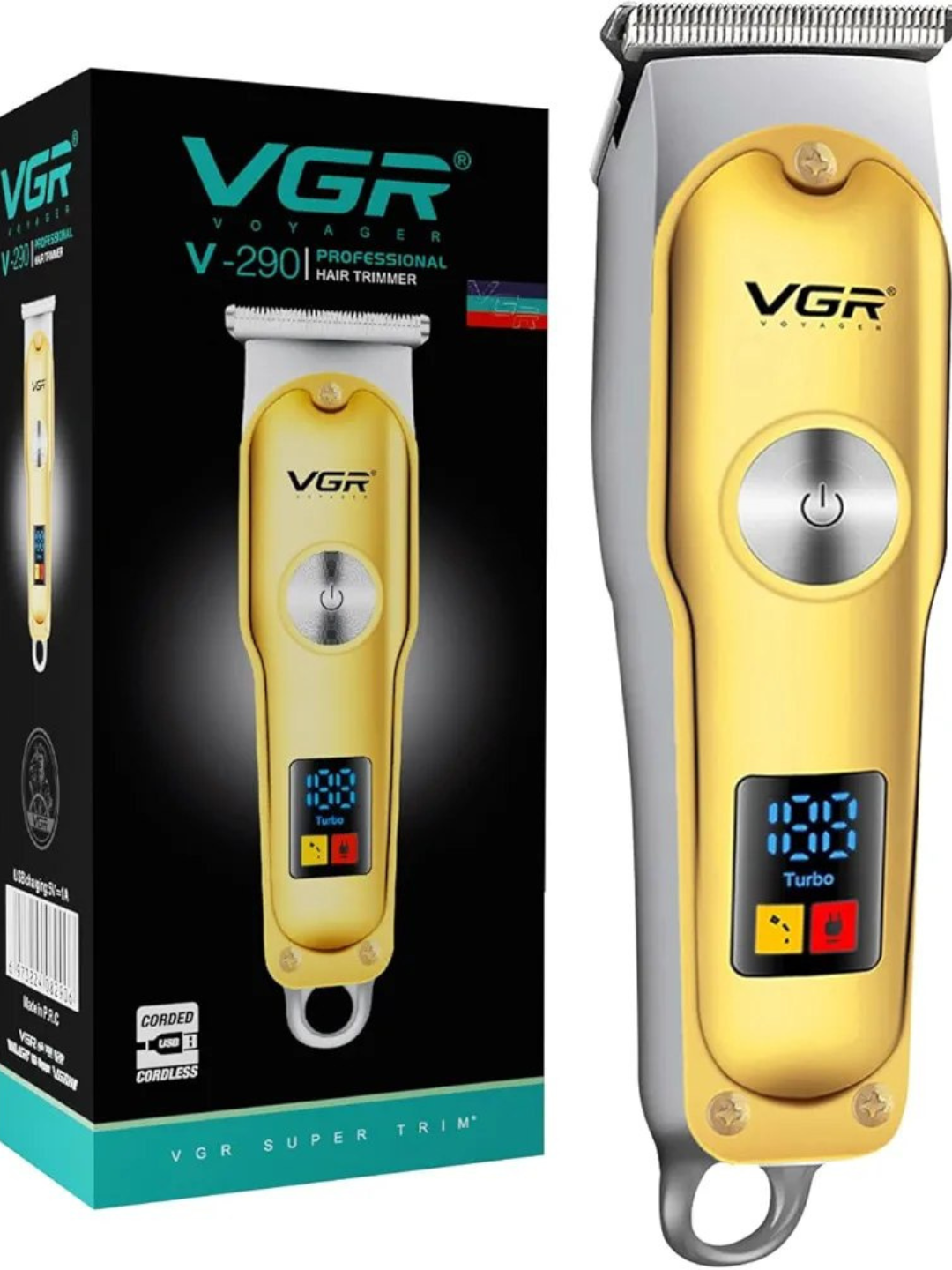 Машинка для стрижки волос и бороды, проводная и беспроводная, с цифровым дисплеем, мощным