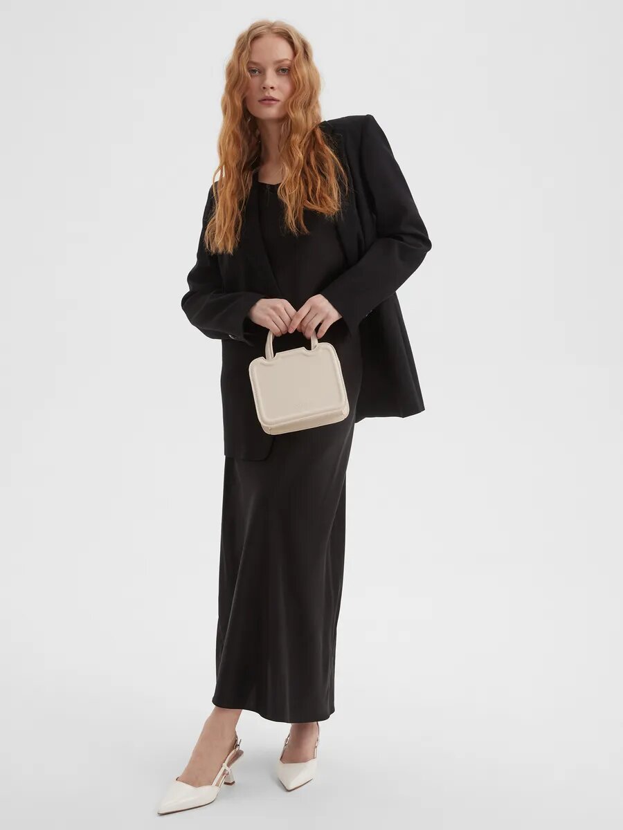 Сумка клатч , фактура гладкая, бежевая — фото 1