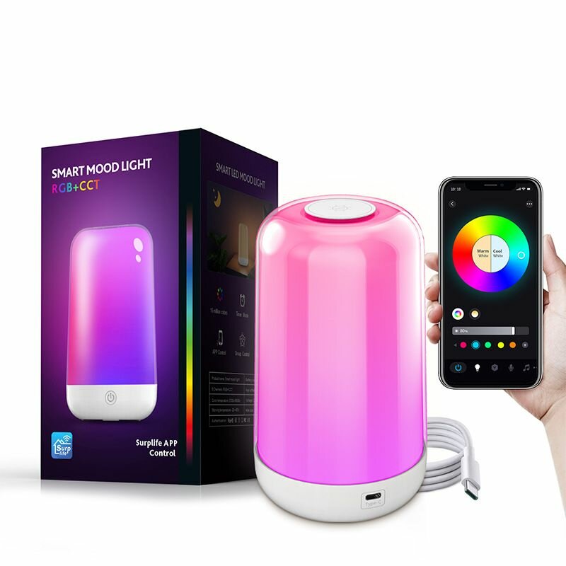 Умный RGB ночник с Bluetooth, сенсорным управлением и аккумулятором 3600 мАч (СФ)