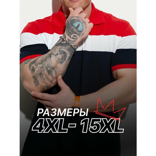фото Поло mr. bigman, размер 7xl, красный, белый