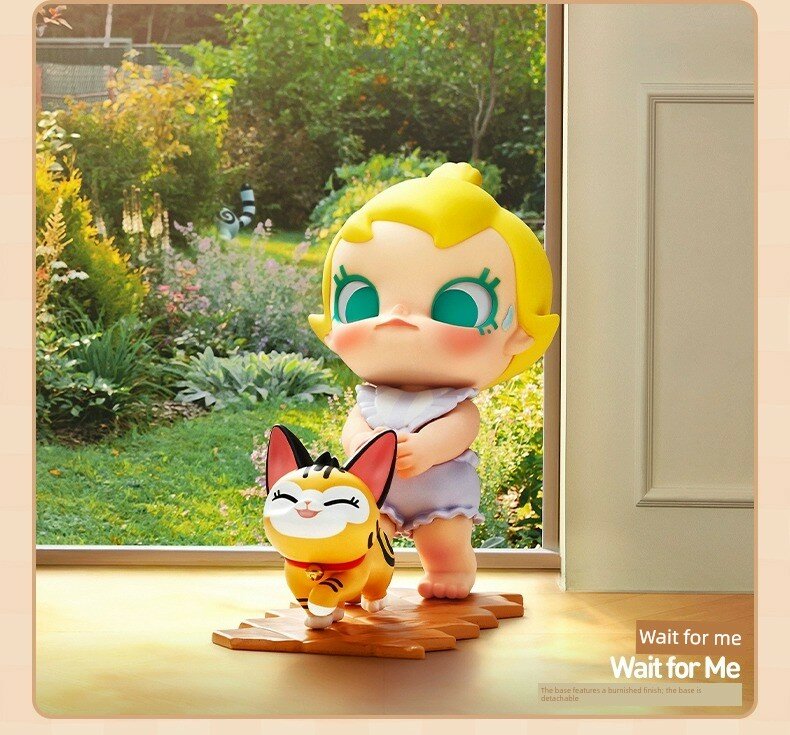 POPMART Baby Molly Серия Cat Fun PVC Фигурка Бокс-сюрприз, Милая Кошачья Фигурка для Коллекционирования, Подожди Меня