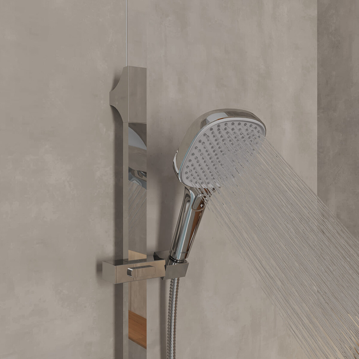 Лейка для душа Milardo Ideal Spa ILS3FC0M18 хром 3 режима квадратная