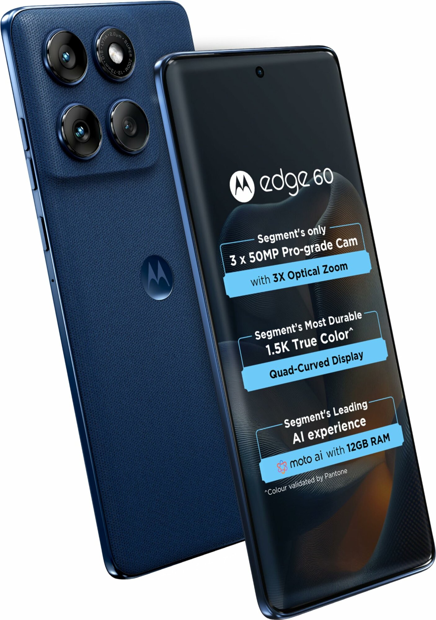 Смартфон Motorola Edge 60,12 ГБ / 512 Гб, темно-синий, две SIM
