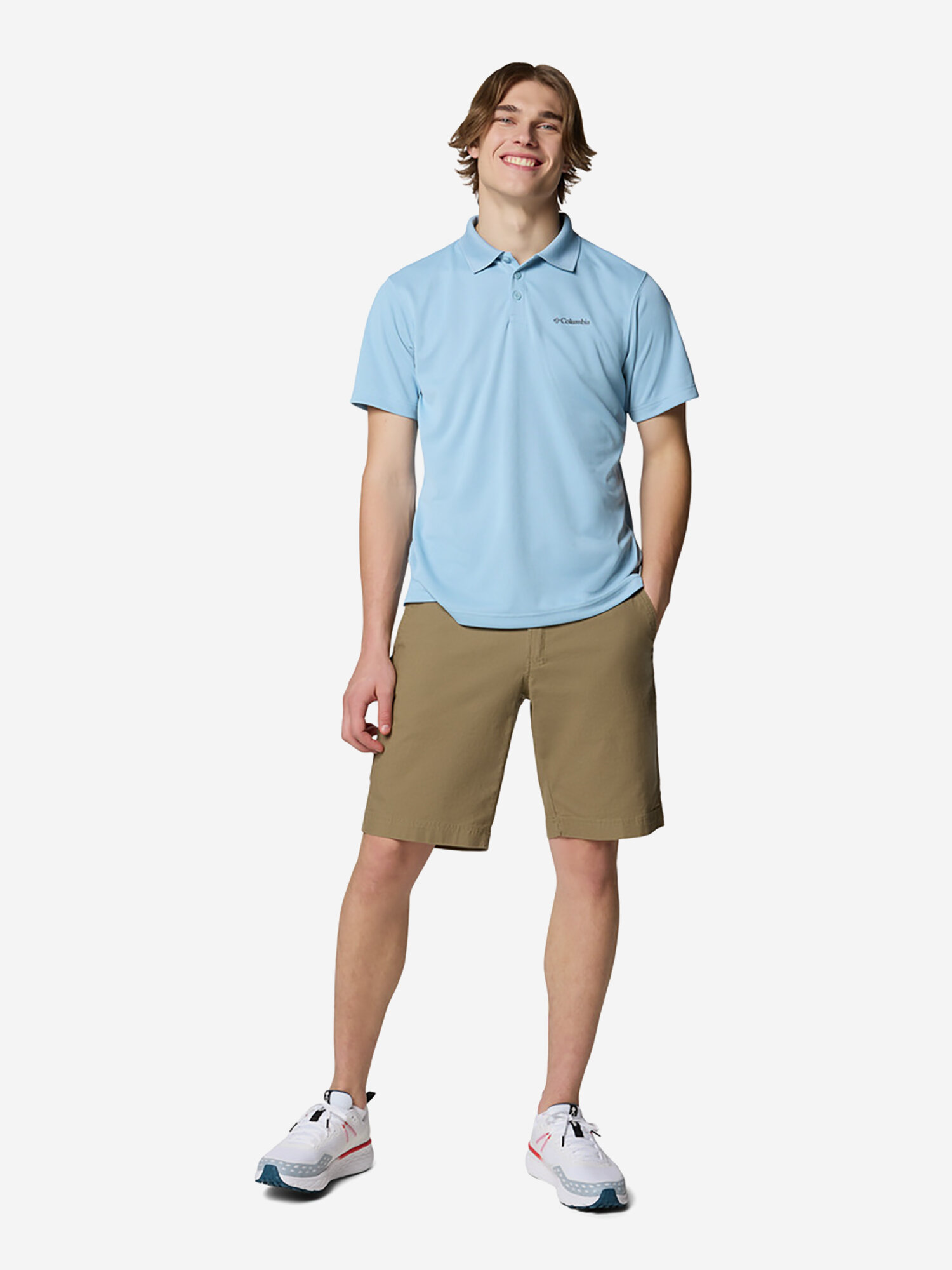 Поло спортивное Columbia, размер XXL, голубой — фото 1