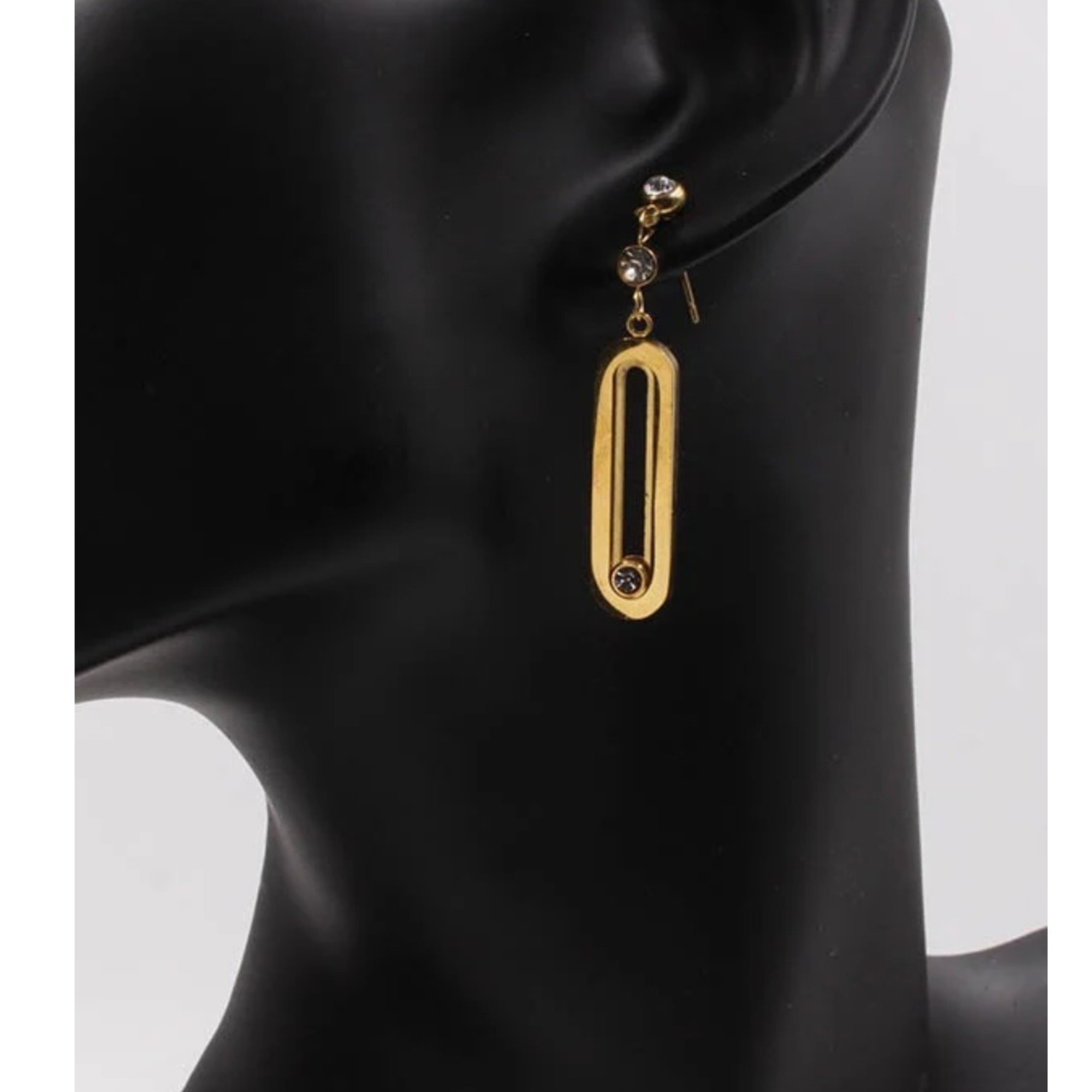 Моносерьга, азурит, FJ1129ETU золотистый/серебристый — фото 1