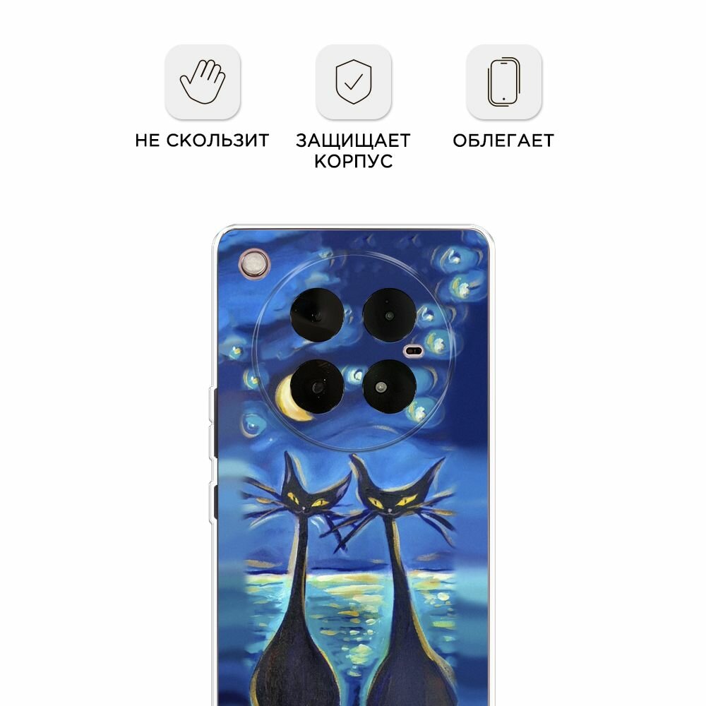 Чехол на Infinix Zero 40 4G / Инфиникс Зеро 40 4G с принтом "Влюбленные котики 7" — фото 1