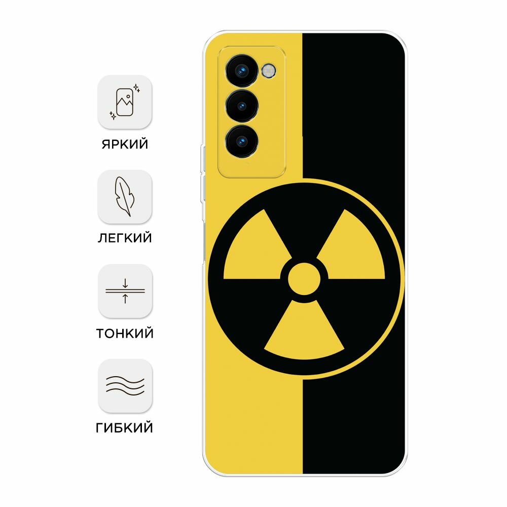 Чехол на Tecno Camon 18P / Техно Камон 18Р с принтом "Эмблема черно-желтая" — фото 1