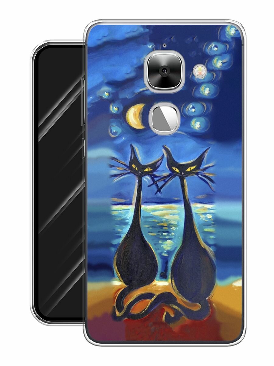 Чехол на LeEco Le 2/2 pro / Лееко Ле 2/2 про с принтом "Влюбленные котики 7" — фото 1