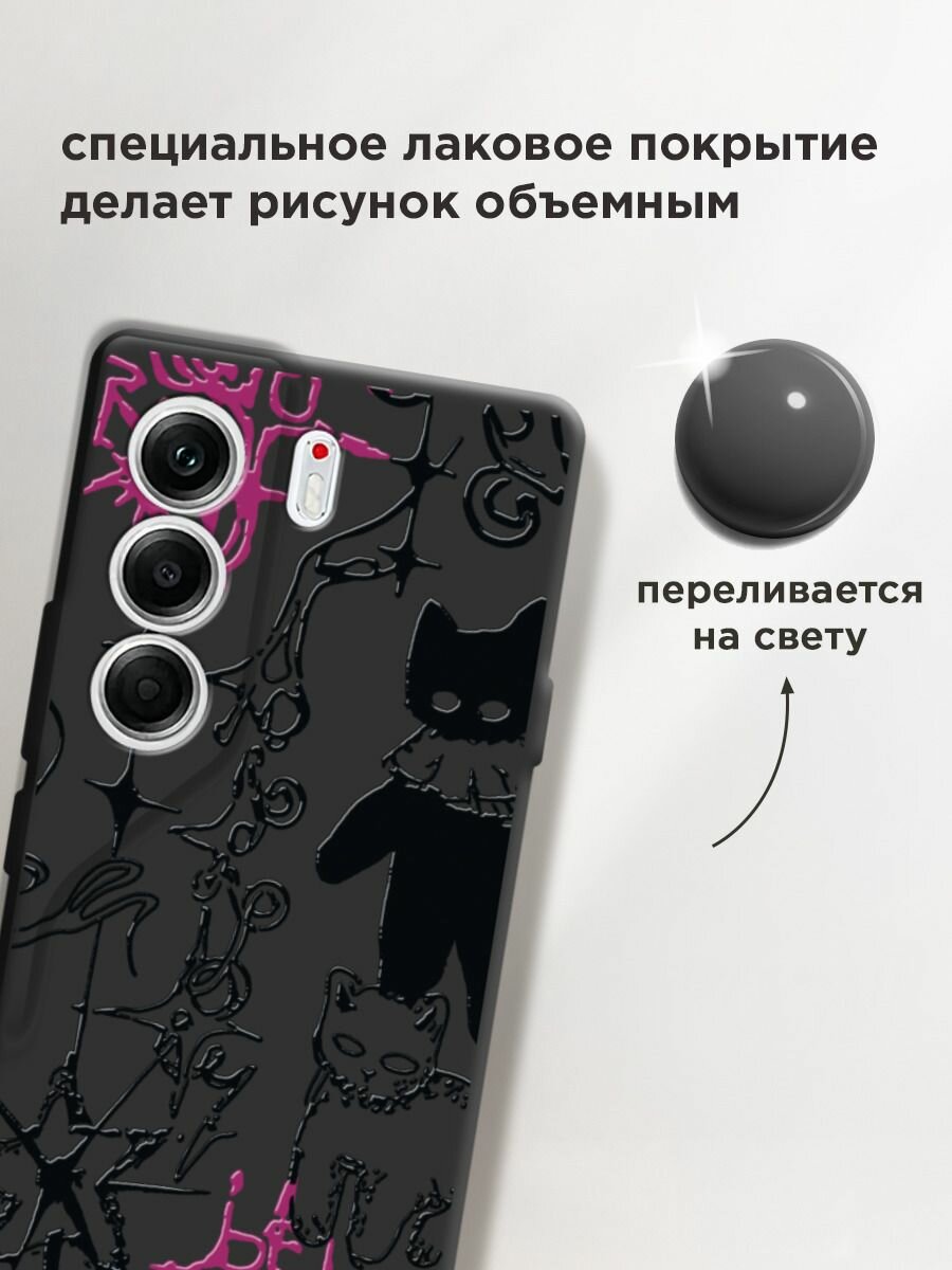 Чехол на Tecno Camon 40 Pro 4G / Текно Камон 40 Про с принтом "Готические котики 2" — фото 1
