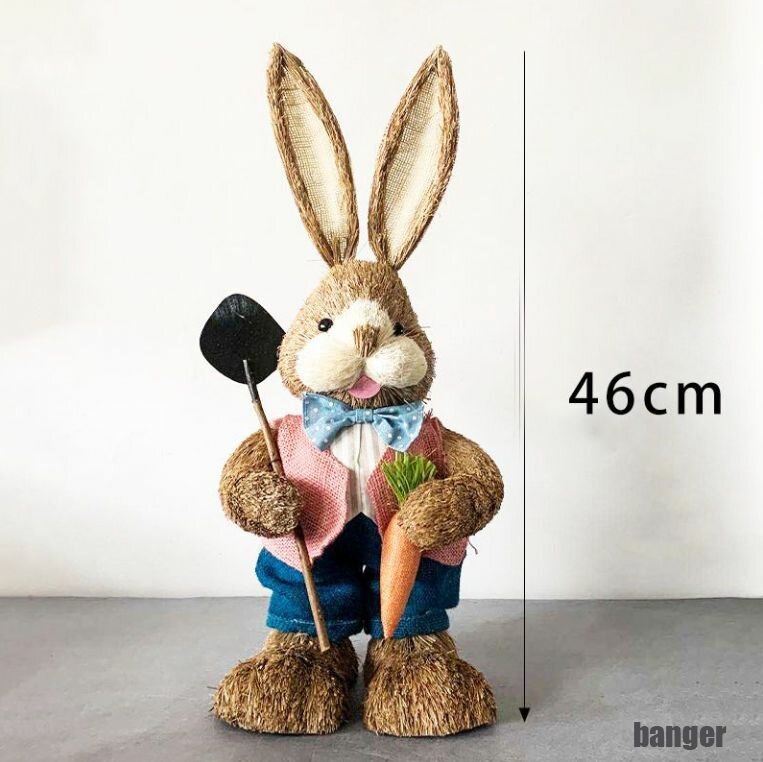 Пасхальный заяц из соломы , 46 * 19 см , пасхальный декор